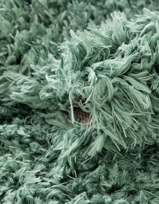 Forest Green 2' x 6' 5 Infinity Shag Runner Area Rug Thick Soft Touch Fluffy & Plush Shaggy Pile 100% Polypropylene With Jute Backing Solid Color Minimalist Carpet for Sale at Rug Engine