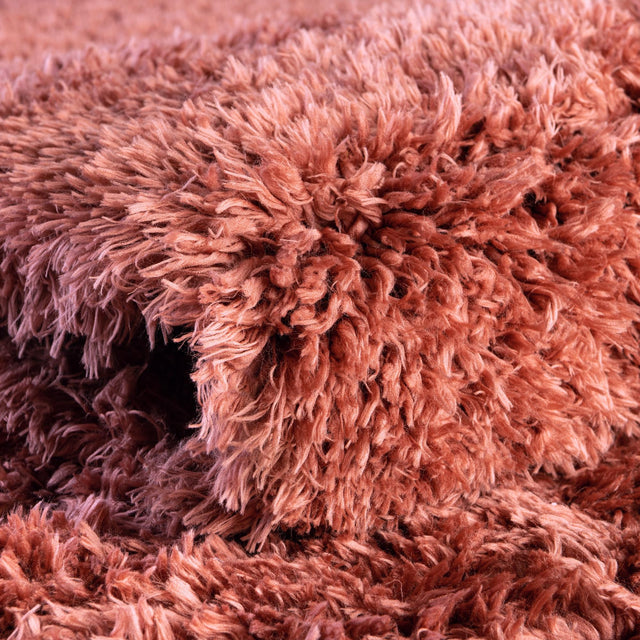 Vintage Rose 6' 1 x 9' Infinity Shag Rectangle Area Rug Thick Soft Touch Fluffy & Plush Shaggy Pile 100% Polypropylene With Jute Backing Solid Color Minimalist Carpet for Sale at Rug Engine