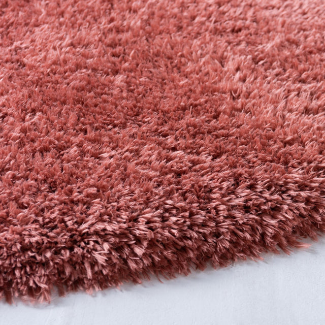 Vintage Rose 4' 1 x 4' 1 Infinity Shag Round Area Rug Thick Soft Touch Fluffy & Plush Shaggy Pile 100% Polypropylene With Jute Backing Solid Color Minimalist Carpet for Sale at Rug Engine