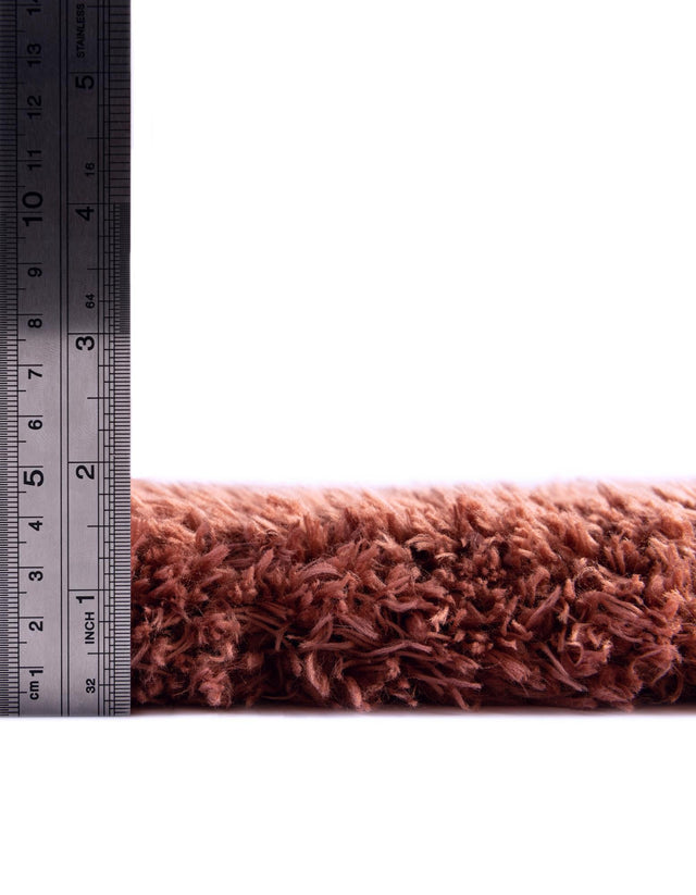 Vintage Rose 4' 1 x 4' 1 Infinity Shag Round Area Rug Thick Soft Touch Fluffy & Plush Shaggy Pile 100% Polypropylene With Jute Backing Solid Color Minimalist Carpet for Sale at Rug Engine
