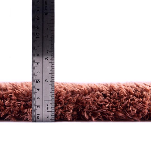 Vintage Rose 2' 7 x 13' 1 Infinity Shag Runner Area Rug Thick Soft Touch Fluffy & Plush Shaggy Pile 100% Polypropylene With Jute Backing Solid Color Minimalist Carpet for Sale at Rug Engine