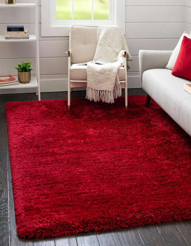 Merlot 8' x 10' Infinity Shag Rectangle Area Rug Thick Soft Touch Fluffy & Plush Shaggy Pile 100% Polypropylene With Jute Backing Solid Color Minimalist Carpet for Sale at Rug Engine