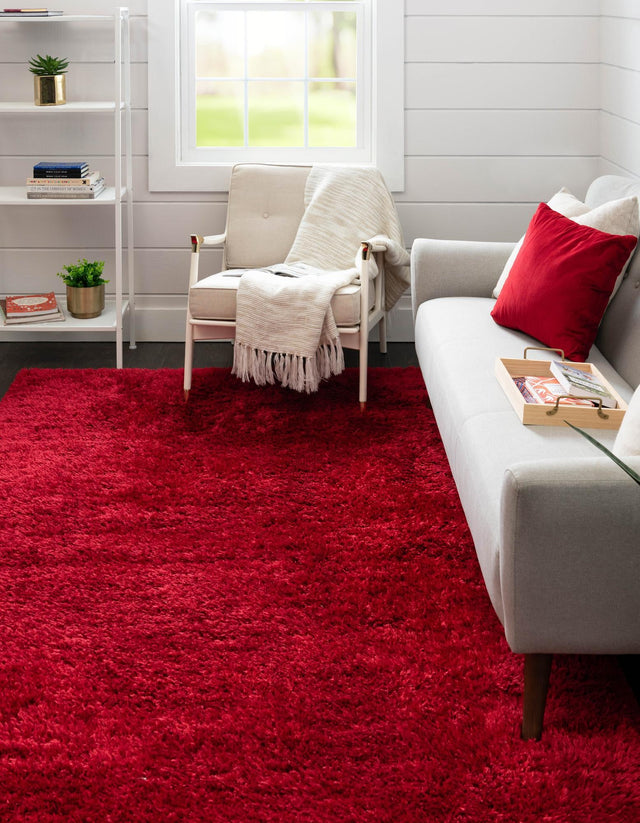 Merlot 8' x 10' Infinity Shag Rectangle Area Rug Thick Soft Touch Fluffy & Plush Shaggy Pile 100% Polypropylene With Jute Backing Solid Color Minimalist Carpet for Sale at Rug Engine