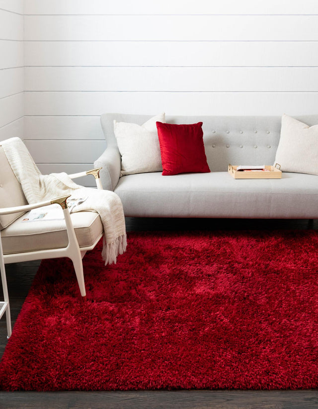 Merlot 8' x 10' Infinity Shag Rectangle Area Rug Thick Soft Touch Fluffy & Plush Shaggy Pile 100% Polypropylene With Jute Backing Solid Color Minimalist Carpet for Sale at Rug Engine