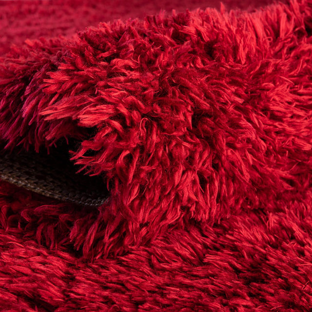 Merlot 9' x 12' Infinity Shag Rectangle Area Rug Thick Soft Touch Fluffy & Plush Shaggy Pile 100% Polypropylene With Jute Backing Solid Color Minimalist Carpet for Sale at Rug Engine