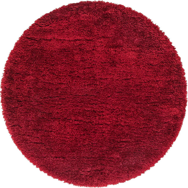Merlot 6' 1 x 6' 1 Infinity Shag Round Area Rug Thick Soft Touch Fluffy & Plush Shaggy Pile 100% Polypropylene With Jute Backing Solid Color Minimalist Carpet for Sale at Rug Engine