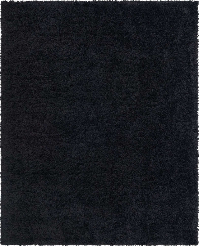 Onyx Black 8' x 10' Infinity Shag Rectangle Area Rug Thick Soft Touch Fluffy & Plush Shaggy Pile 100% Polypropylene With Jute Backing Solid Color Minimalist Carpet for Sale at Rug Engine
