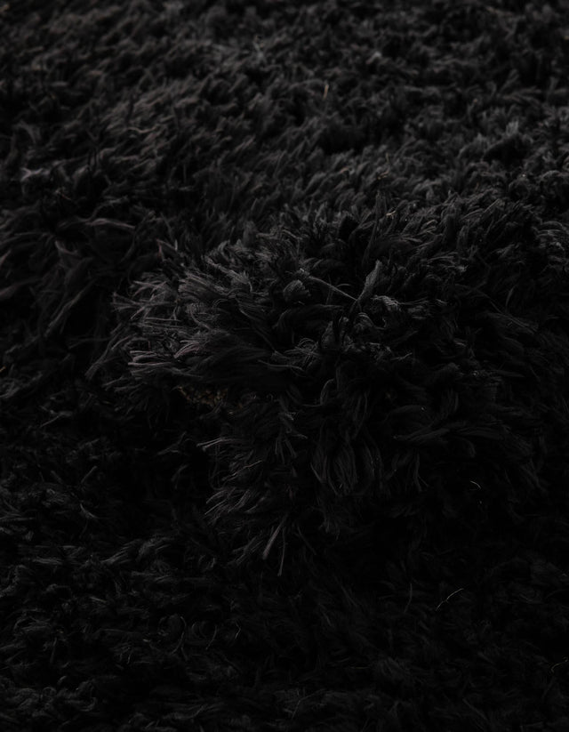 Onyx Black 2' x 6' 5 Infinity Shag Runner Area Rug Thick Soft Touch Fluffy & Plush Shaggy Pile 100% Polypropylene With Jute Backing Solid Color Minimalist Carpet for Sale at Rug Engine