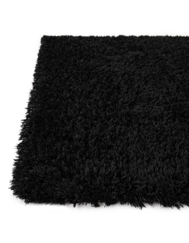 Onyx Black 2' x 6' 5 Infinity Shag Runner Area Rug Thick Soft Touch Fluffy & Plush Shaggy Pile 100% Polypropylene With Jute Backing Solid Color Minimalist Carpet for Sale at Rug Engine