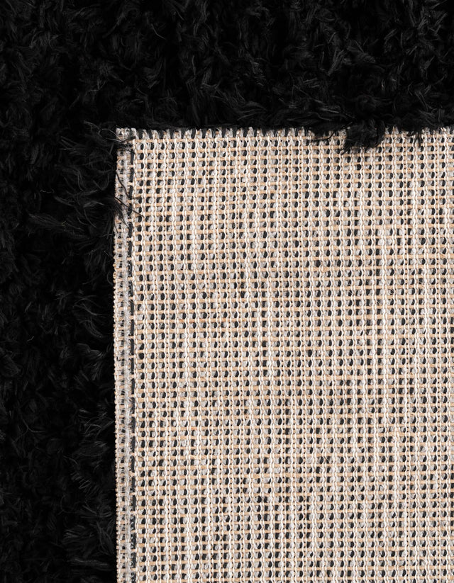 Onyx Black 2' 7 x 13' 1 Infinity Shag Runner Area Rug Thick Soft Touch Fluffy & Plush Shaggy Pile 100% Polypropylene With Jute Backing Solid Color Minimalist Carpet for Sale at Rug Engine
