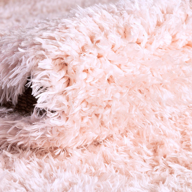 Pink Lace 9' x 12' Infinity Shag Rectangle Area Rug Thick Soft Touch Fluffy & Plush Shaggy Pile 100% Polypropylene With Jute Backing Solid Color Minimalist Carpet for Sale at Rug Engine