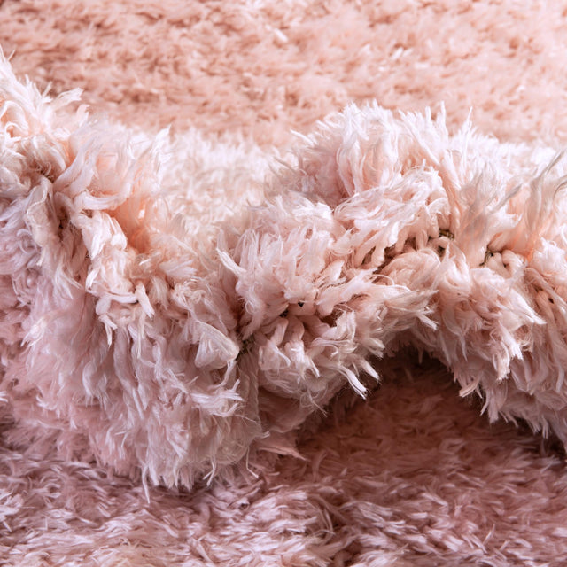Pink Lace 2' x 6' 5 Infinity Shag Runner Area Rug Thick Soft Touch Fluffy & Plush Shaggy Pile 100% Polypropylene With Jute Backing Solid Color Minimalist Carpet for Sale at Rug Engine