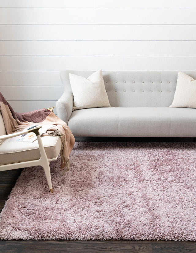 Lavender 8' x 10' Infinity Shag Rectangle Area Rug Thick Soft Touch Fluffy & Plush Shaggy Pile 100% Polypropylene With Jute Backing Solid Color Minimalist Carpet for Sale at Rug Engine
