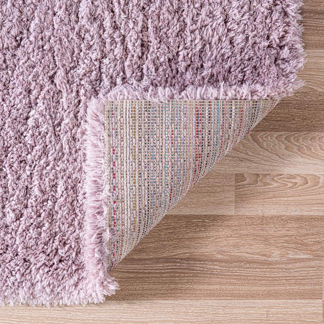 Lavender 8' x 10' Infinity Shag Rectangle Area Rug Thick Soft Touch Fluffy & Plush Shaggy Pile 100% Polypropylene With Jute Backing Solid Color Minimalist Carpet for Sale at Rug Engine