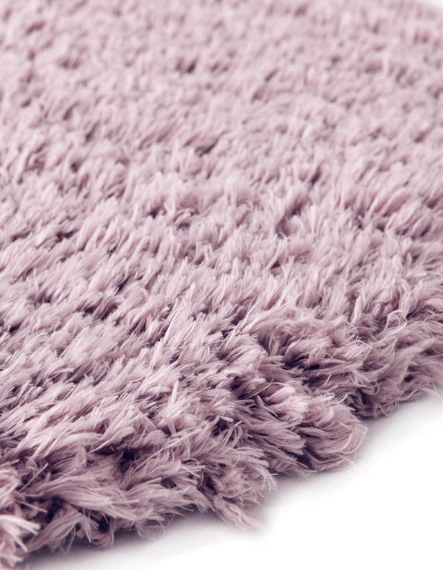 Lavender 4' 1 x 4' 1 Infinity Shag Round Area Rug Thick Soft Touch Fluffy & Plush Shaggy Pile 100% Polypropylene With Jute Backing Solid Color Minimalist Carpet for Sale at Rug Engine
