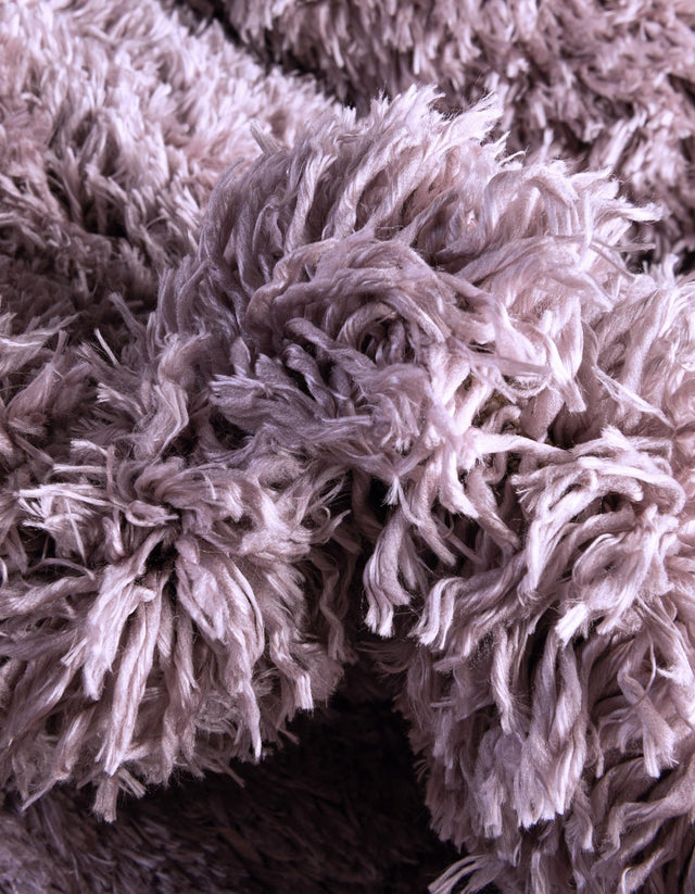 Lavender 6' 1 x 6' 1 Infinity Shag Round Area Rug Thick Soft Touch Fluffy & Plush Shaggy Pile 100% Polypropylene With Jute Backing Solid Color Minimalist Carpet for Sale at Rug Engine