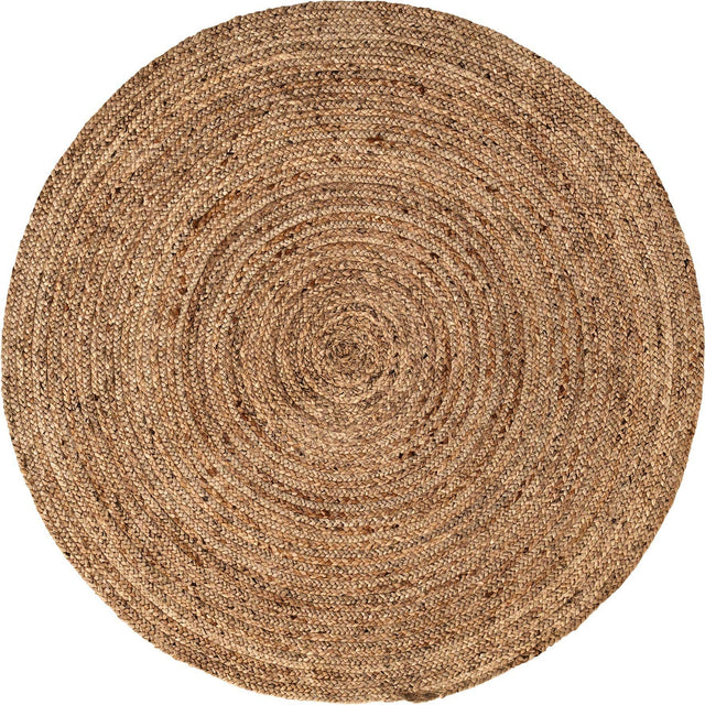 Natural 5' 1 x 5' 1 Braided Jute Round Area Rug 100% Jute Hand Braided Natural Eco-Friendly Boho Style Carpet for Living Rooms Dining Office Space Dorms for Sale at Rug Engine