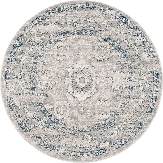 Gray 5' 1 x 5' 1 Sumter Round Area Rug Contemporary Durable Easy Clean Carpet for Bedrooms, Living Areas, Dining, Office, Dorms for Sale at Rug Engine