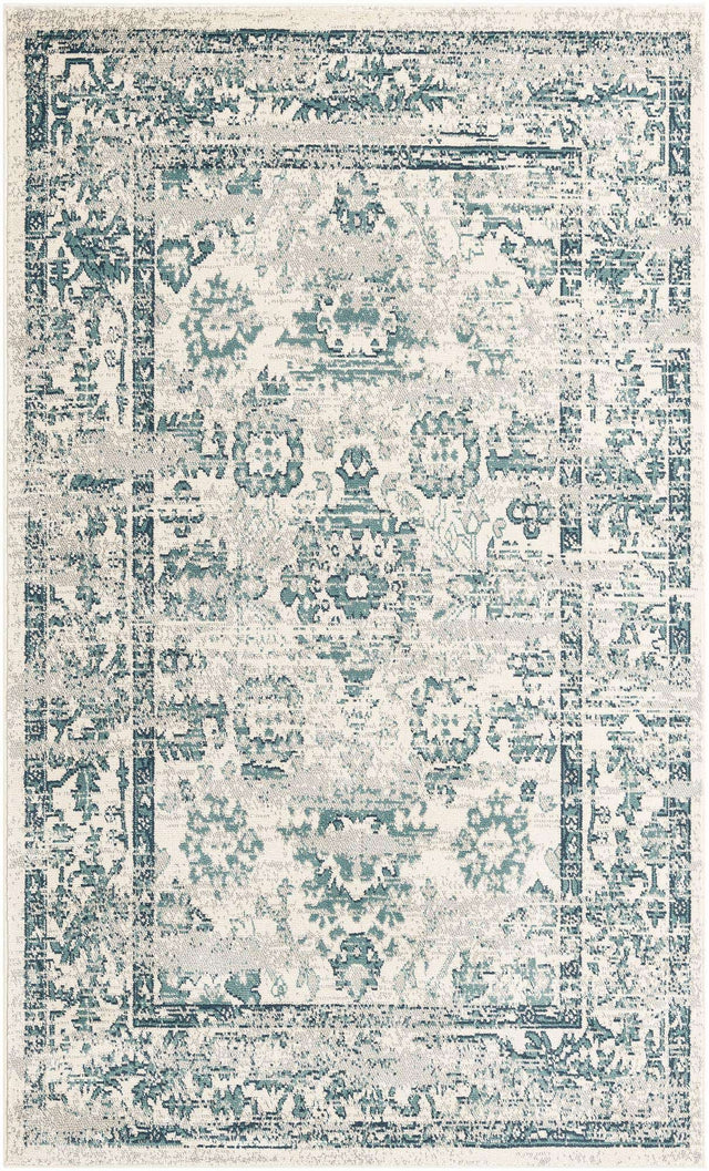 Ivory 5' 1 x 8' Sumter Rectangle Area Rug Contemporary Durable Easy Clean Carpet for Bedrooms, Living Areas, Dining, Office, Dorms for Sale at Rug Engine