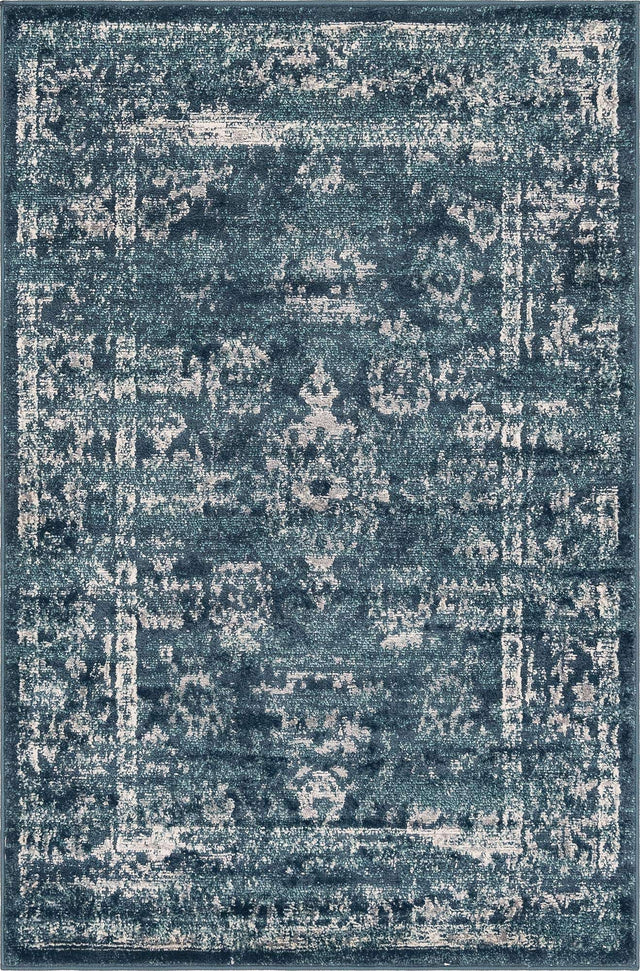 Navy Blue 4' 1 x 6' 1 Sumter Rectangle Area Rug Contemporary Durable Easy Clean Carpet for Bedrooms, Living Areas, Dining, Office, Dorms for Sale at Rug Engine