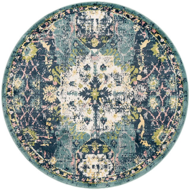 Navy Blue 5' 1 x 5' 1 Sumter Round Area Rug Contemporary Durable Easy Clean Carpet for Bedrooms, Living Areas, Dining, Office, Dorms for Sale at Rug Engine