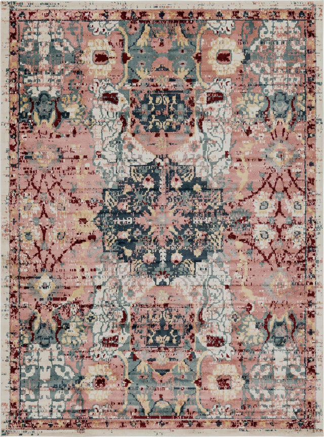 Pink 9' x 12' Sumter Rectangle Area Rug Contemporary Durable Easy Clean Carpet for Bedrooms, Living Areas, Dining, Office, Dorms for Sale at Rug Engine