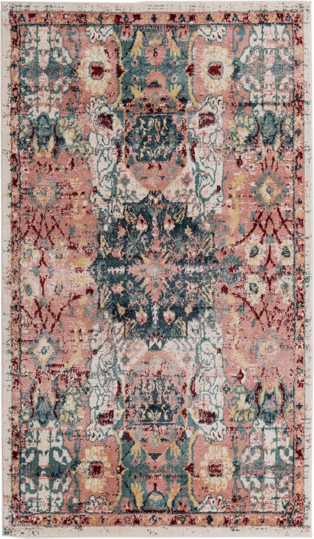 Pink 5' 1 x 8' Sumter Rectangle Area Rug Contemporary Durable Easy Clean Carpet for Bedrooms, Living Areas, Dining, Office, Dorms for Sale at Rug Engine