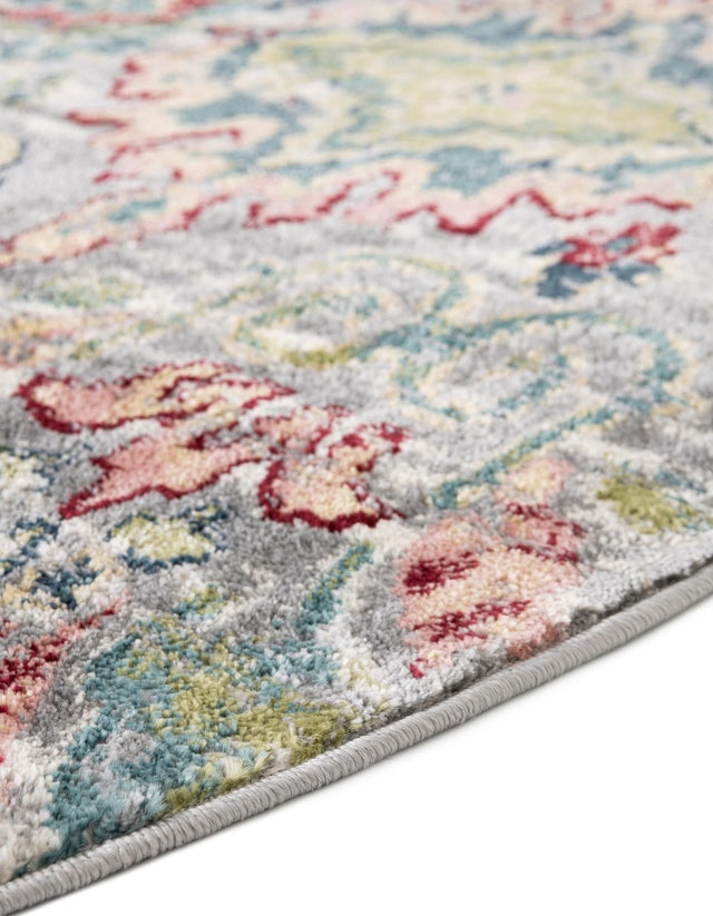 Multicolor 6' 1 x 6' 1 Sumter Round Area Rug Contemporary Durable Easy Clean Carpet for Bedrooms, Living Areas, Dining, Office, Dorms for Sale at Rug Engine