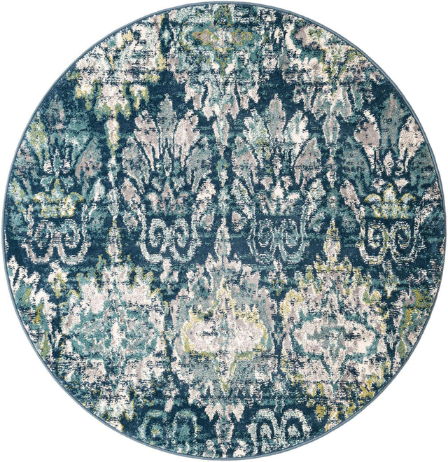 Navy Blue 5' 1 x 5' 1 Sumter Round Area Rug Contemporary Durable Easy Clean Carpet for Bedrooms, Living Areas, Dining, Office, Dorms for Sale at Rug Engine