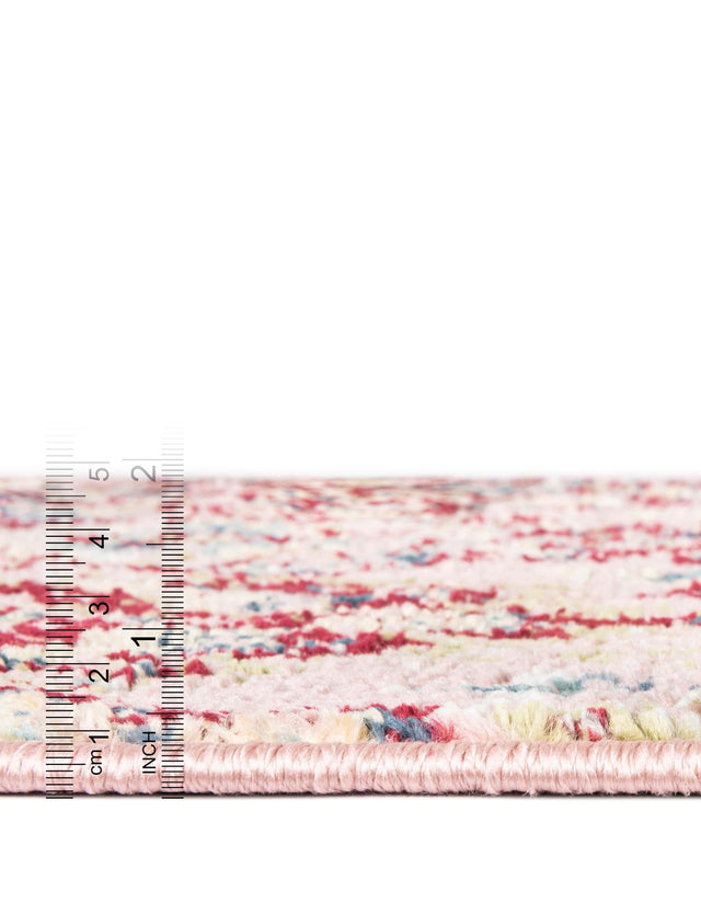 Pink 5' 1 x 5' 1 Sumter Round Area Rug Contemporary Durable Easy Clean Carpet for Bedrooms, Living Areas, Dining, Office, Dorms for Sale at Rug Engine