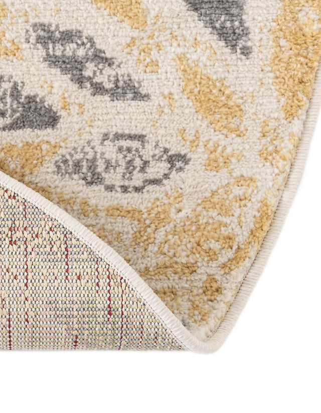 Yellow 4' 1 x 4' 1 Sumter Round Area Rug Contemporary Durable Easy Clean Carpet for Bedrooms, Living Areas, Dining, Office, Dorms for Sale at Rug Engine