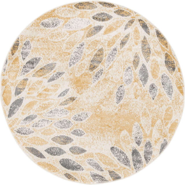 Yellow 5' 1 x 5' 1 Sumter Round Area Rug Contemporary Durable Easy Clean Carpet for Bedrooms, Living Areas, Dining, Office, Dorms for Sale at Rug Engine