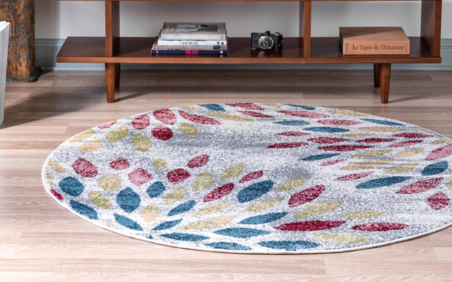 Multicolor 5' 1 x 5' 1 Sumter Round Area Rug Contemporary Durable Easy Clean Carpet for Bedrooms, Living Areas, Dining, Office, Dorms for Sale at Rug Engine