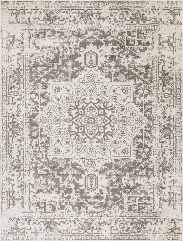 White 10' x 13' 1 Richmond Rectangle Area Rug Vintage Distressed Look Traditional Design Carpet for Unique Home Interior Design for Sale at Rug Engine