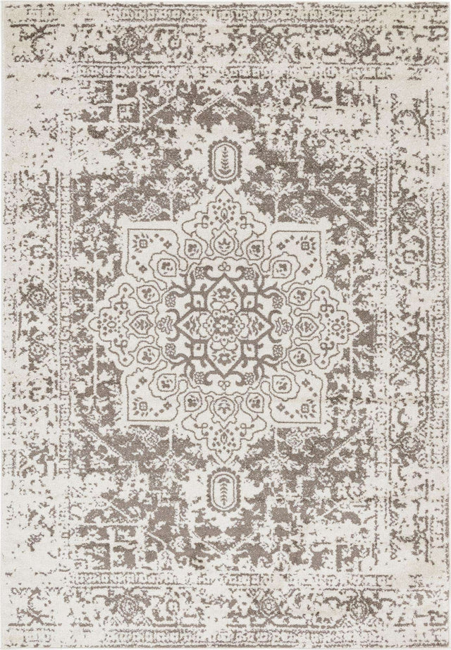 White 7' 1 x 10' Richmond Rectangle Area Rug Vintage Distressed Look Traditional Design Carpet for Unique Home Interior Design for Sale at Rug Engine