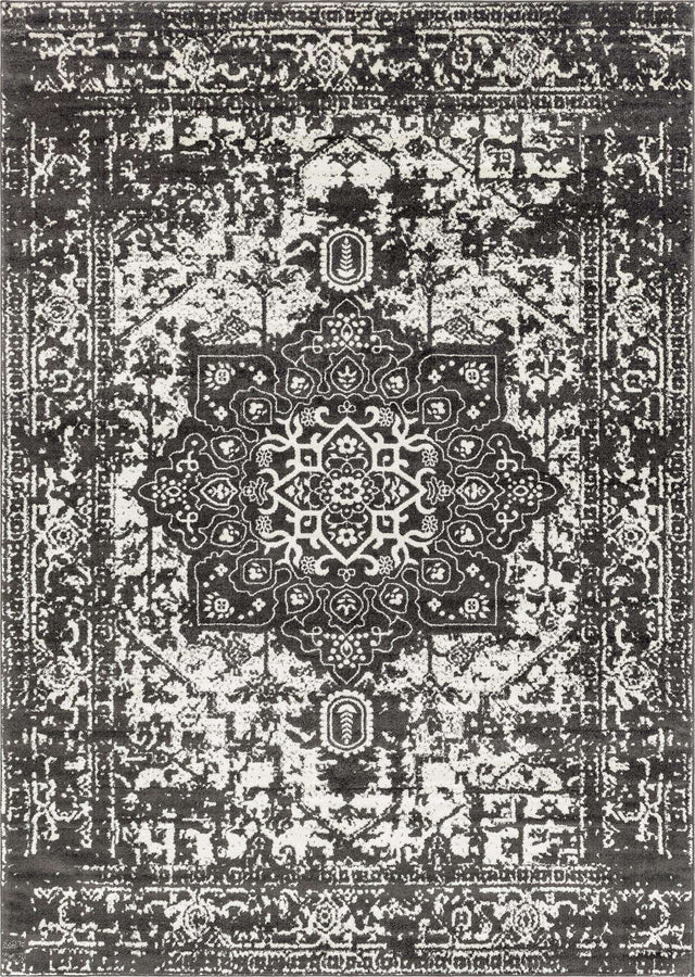 Dark Gray 10' x 14' 1 Richmond Rectangle Area Rug Vintage Distressed Look Traditional Design Carpet for Unique Home Interior Design for Sale at Rug Engine