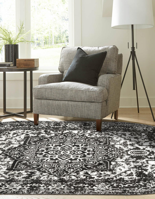 Dark Gray 5' 3 x 8' Richmond Oval Area Rug Vintage Distressed Look Traditional Design Carpet for Unique Home Interior Design for Sale at Rug Engine