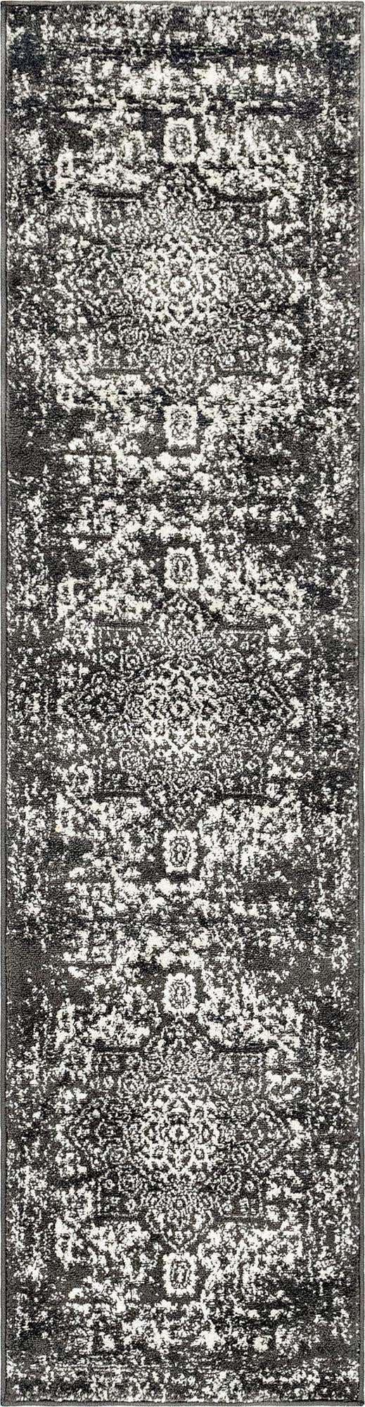 Dark Gray 2' x 8' Richmond Runner Area Rug Vintage Distressed Look Traditional Design Carpet for Unique Home Interior Design for Sale at Rug Engine