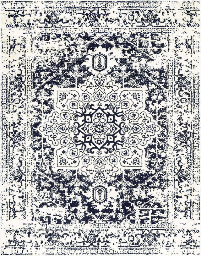 Blue 7' 10 x 10' Richmond Rectangle Area Rug Vintage Distressed Look Traditional Design Carpet for Unique Home Interior Design for Sale at Rug Engine