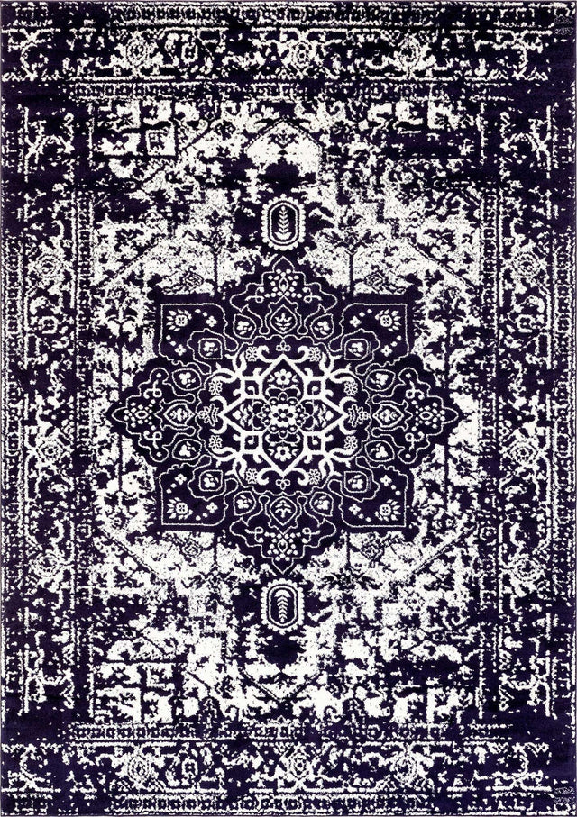 Navy Blue 10' x 14' 1 Richmond Rectangle Area Rug Vintage Distressed Look Traditional Design Carpet for Unique Home Interior Design for Sale at Rug Engine