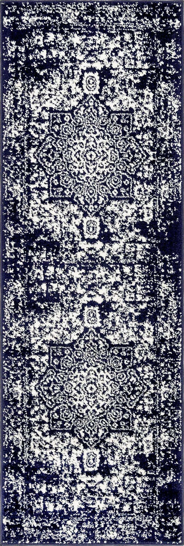 Navy Blue 2' x 6' 1 Richmond Runner Area Rug Vintage Distressed Look Traditional Design Carpet for Unique Home Interior Design for Sale at Rug Engine