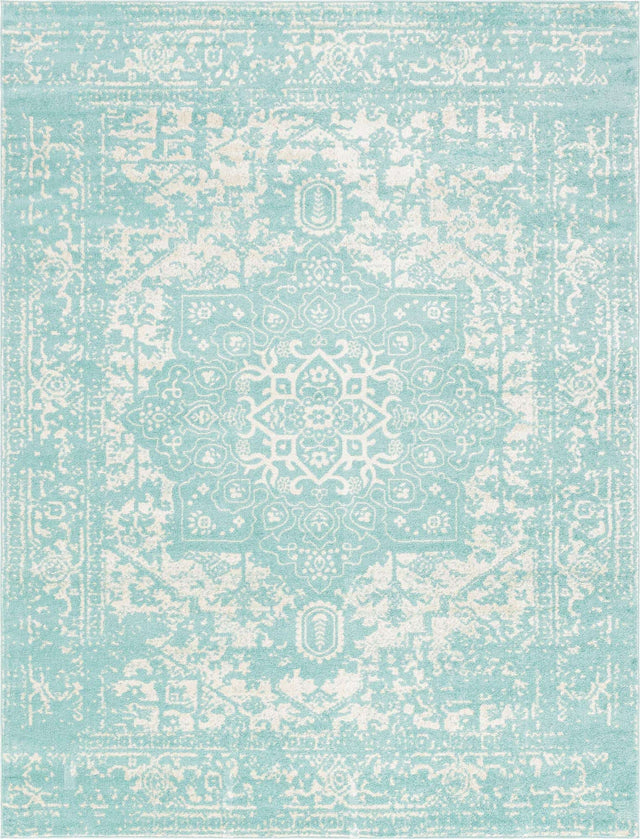 Aqua 10' x 13' 1 Richmond Rectangle Area Rug Vintage Distressed Look Traditional Design Carpet for Unique Home Interior Design for Sale at Rug Engine