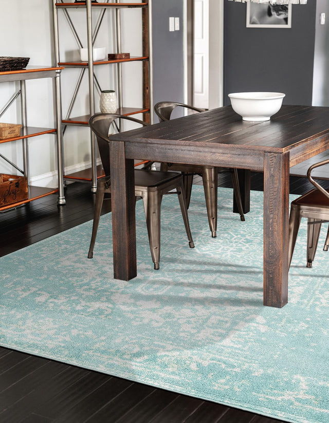 Aqua 2' x 3' 1 Richmond Rectangle Area Rug Vintage Distressed Look Traditional Design Carpet for Unique Home Interior Design for Sale at Rug Engine
