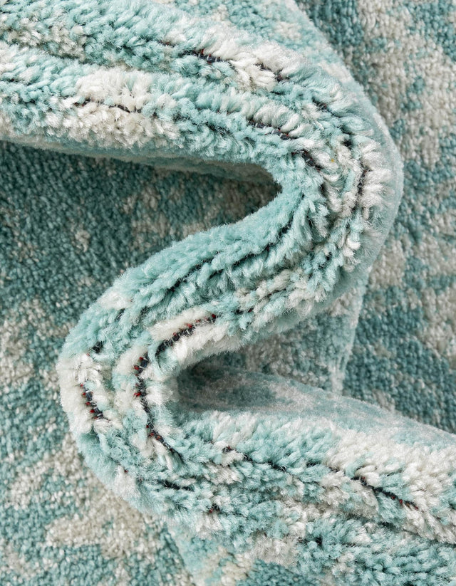 Aqua 5' 3 x 5' 3 Richmond Octagon Area Rug Vintage Distressed Look Traditional Design Carpet for Unique Home Interior Design for Sale at Rug Engine