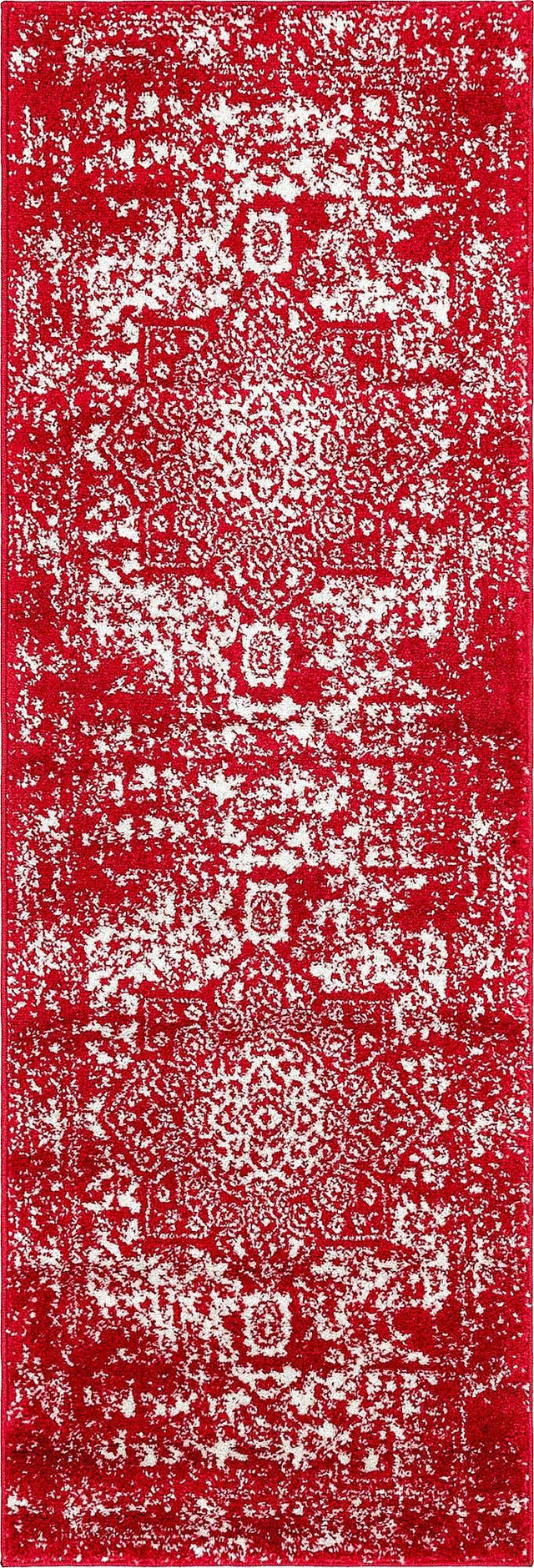 Red 2' x 6' 1 Richmond Runner Area Rug Vintage Distressed Look Traditional Design Carpet for Unique Home Interior Design for Sale at Rug Engine