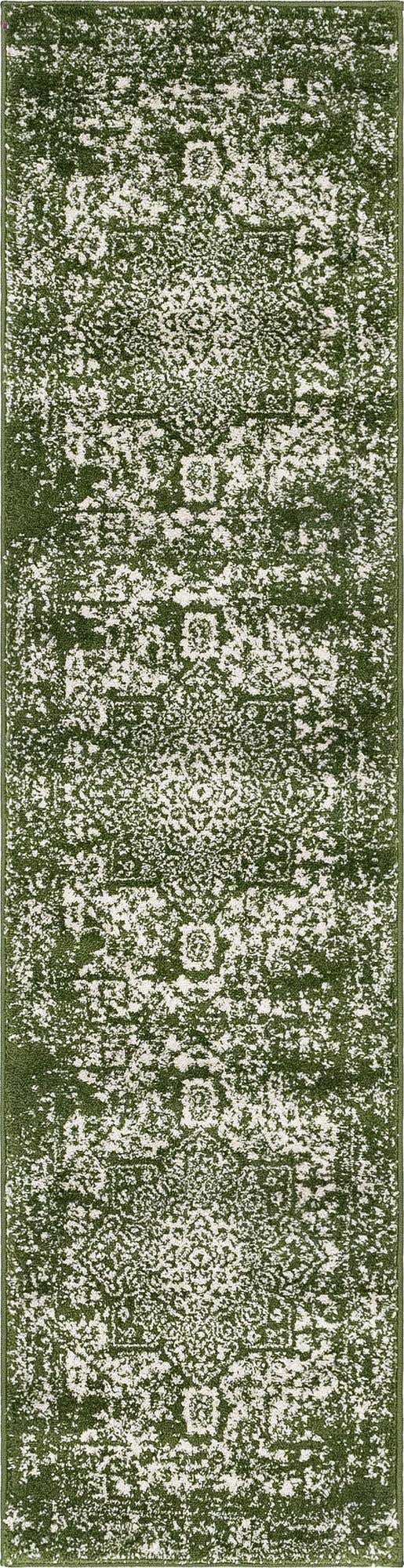Green 2' x 8' Richmond Runner Area Rug Vintage Distressed Look Traditional Design Carpet for Unique Home Interior Design for Sale at Rug Engine