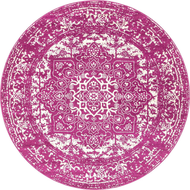 Purple 7' 10 x 7' 10 Richmond Round Area Rug Vintage Distressed Look Traditional Design Carpet for Unique Home Interior Design for Sale at Rug Engine