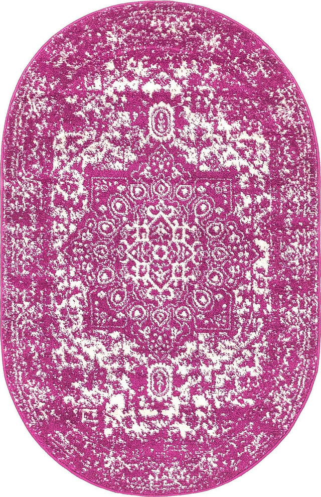 Purple 3' 1 x 5' 3 Richmond Oval Area Rug Vintage Distressed Look Traditional Design Carpet for Unique Home Interior Design for Sale at Rug Engine