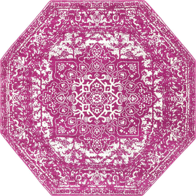 Purple 7' 10 x 7' 10 Richmond Octagon Area Rug Vintage Distressed Look Traditional Design Carpet for Unique Home Interior Design for Sale at Rug Engine