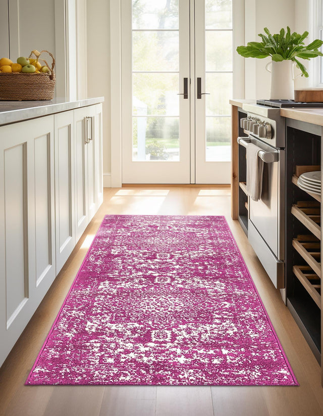 Purple 2' x 8' Richmond Runner Area Rug Vintage Distressed Look Traditional Design Carpet for Unique Home Interior Design for Sale at Rug Engine